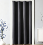 Dark Grey Blackout Door Curtain With Metal Grommets (Bedroom/Closet/Partition/Thermal)