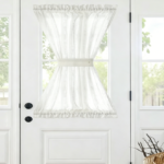 Breathable Woven Linen French Door Curtain (Light-Filtering, Privacy, Tie-Back)
