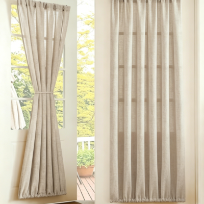 Bohemian Semi-Sheer Linen Door Curtain (Closet Partition)