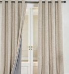 Grommet-Style Linen Curtain (Full Blackout, Thermal For Bedroom Sliding Door)