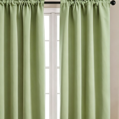 Sage Green Blackout Curtain (Rod-Pocket, Thermal & Energy-Saving)