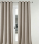 Thick Grommet Curtain (Full Blackout, Thermal For Sliding Doors, Stone-Colored)
