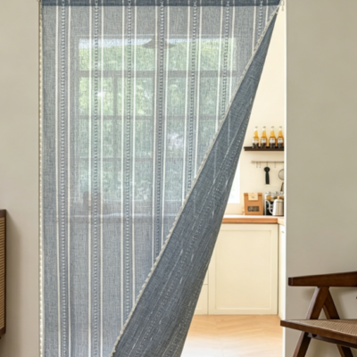 Embroidered Tassel Bohemian Door Curtain (Semi-Sheer, Decorative Partition)
