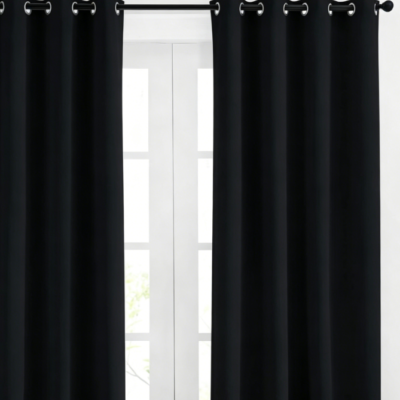 Grommet-Style Curtain (Full Blackout & Thermal, Dark-Colored For Bedroom/Living Room)