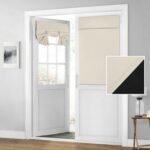 100% Blackout French Door Curtains, Privacy Door Curtains for Window, 26 X 40 Inch Room Darkening Blinds, Thermal Insulated Window Shades for Bedroom, 1 Panel, Beige