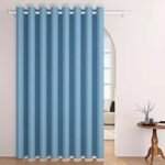 Blue Doorway Curtain Solid Blackout Patio Door Curtain Panel 78 Inch Grommet Drapes Room Darkening Thermal Insulated Energy Efficient Window Treatment for Bay Window 1 Panel W106 x L78 Inch