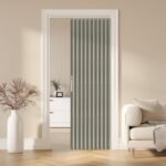 100% Blackout Accordion Door Magnetic Door Curtain Folding Closet Doors Curtain Invisible Applicable Bedroom Room Living Room Doorway （Grey 42" W x 78" L 1 Panel