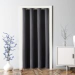Blackout Door Curtains for Doorway Privacy, Grommet Closet Curtains for Bedroom Closet Door, Thermal Insulated Temporary Doorway Cover Room Divider Drapes (1 Panel, Dark Grey, 34 x 80 Inch)