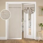Natural Blackout Linen French Door Curtains, Privacy Door Window Curtains, Modern Farmhouse Window Covering for Bedroom Decor, W26 x L68 Inch, 1 Panel