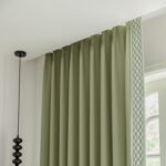Green Pinch Pleat Curtains, High End Curtains with Trim,for Bedroom Living Room Club Theater Patio Door (50W x 96L(2 Panels))
