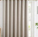 Extra-Wide Linen Sliding Door Curtain (Full Blackout, Thermal & Space Divider)
