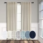 Beige Linen Curtains 38 Inch Width for Living Room 2 Panels Back Tab Rod Pocket Semi Sheer Light Filtering Mini Curtains for Door Window Boho Farmhouse Bedroom Decor Tan 38 Inch Wide by 84 Inch Length
